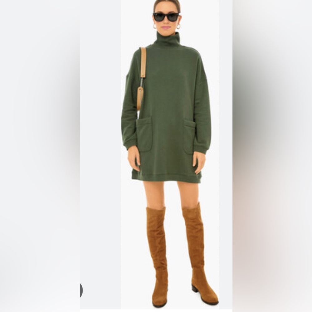 Tuckernuck Pomander Place Forest Green Porter Sweatshirt Dress Fleece size Med